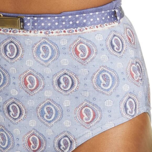 NWT$225 ZIMMERMANN Vitali High-Waist Halter Bikini Paisley Bottom Brief 2 (6-8) - Picture 8 of 16